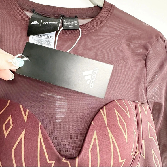 Beyonce Adidas X Ivy Park Top Monogram Crop Size XS HB8409 NWT - Picture 3 of 9